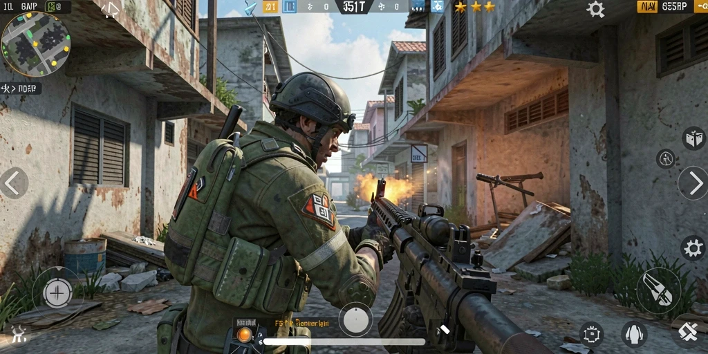 Tangkapan layar menampilkan aksi seru dalam gameplay FPS 55RP.