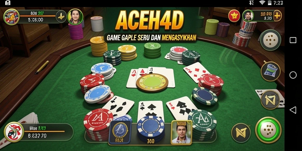 Screenshot utama ACEH4D menampilkan pemain sedang bersaing di game Gaple.