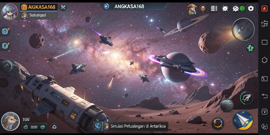 Screenshot game ANGKASA168 menampilkan aksi seru di luar angkasa.