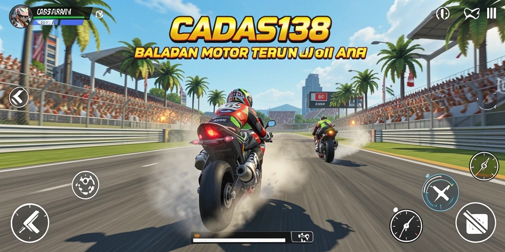 Tampilan gameplay menegangkan dalam balapan motor CADAS138.