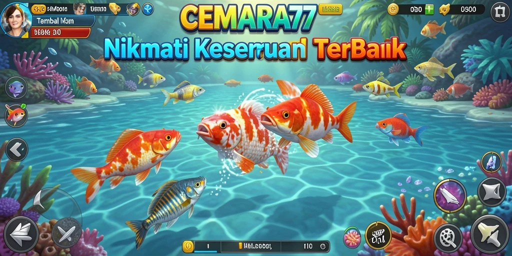 Tampilan menarik dari gameplay Tembak Ikan CEMARA77.
