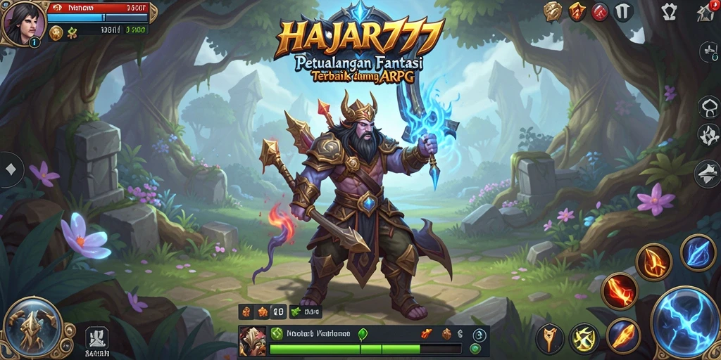 Menampilkan aksi seru dalam petualangan ARPG HAJAR777.
