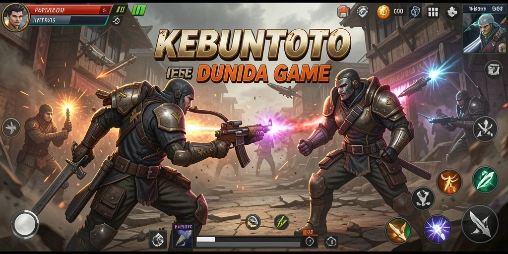 Screenshot gameplay KEBUNTOTO yang menunjukkan pertarungan seru.
