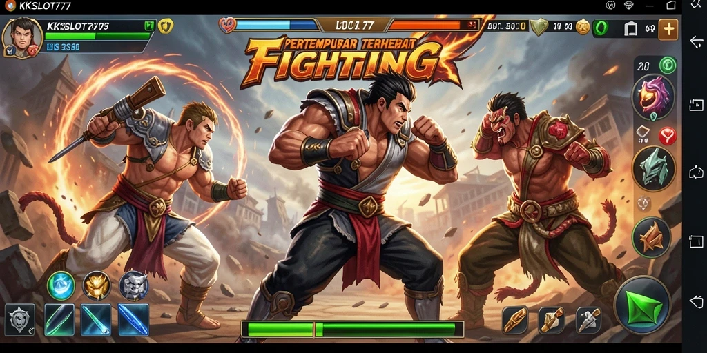 Gameplay KKSLOT777 yang seru dalam pertarungan Fighting.