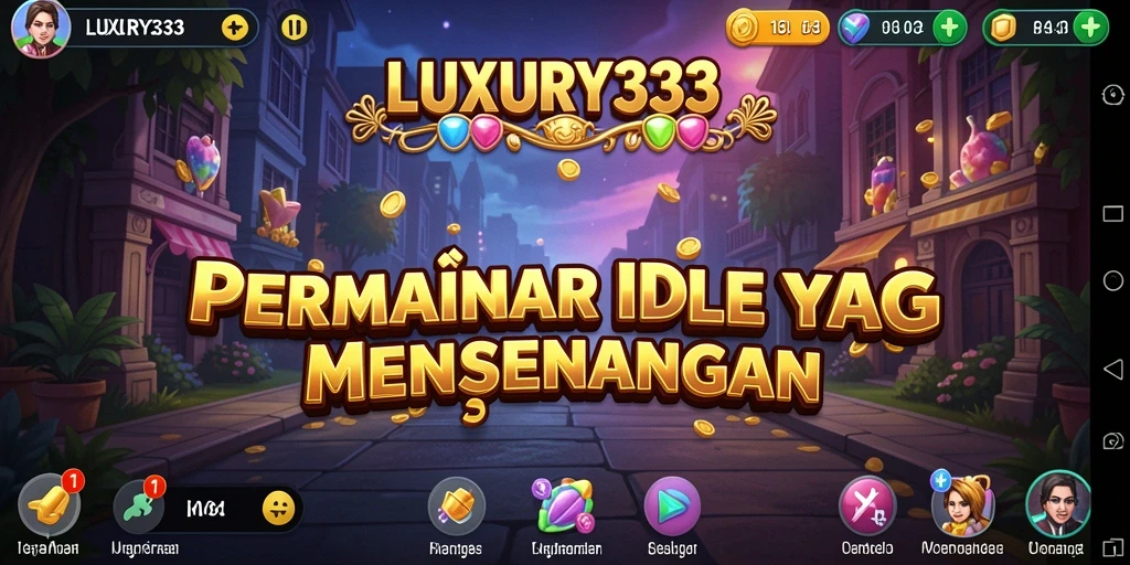 Tangkapan layar dari gameplay Idle LUXURY333 yang menarik dan penuh warna.
