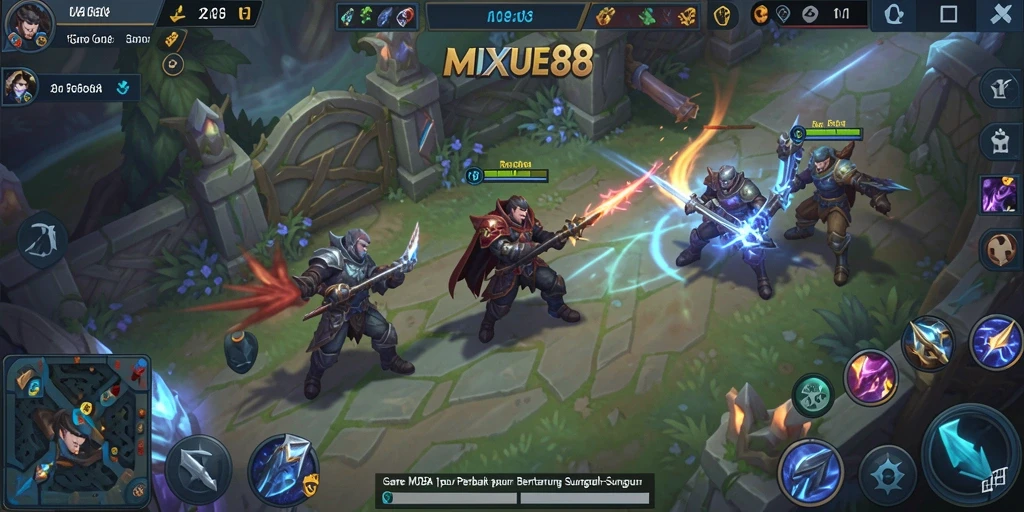 Tampilan gameplay MOBA yang mendebarkan dari MIXUE88.