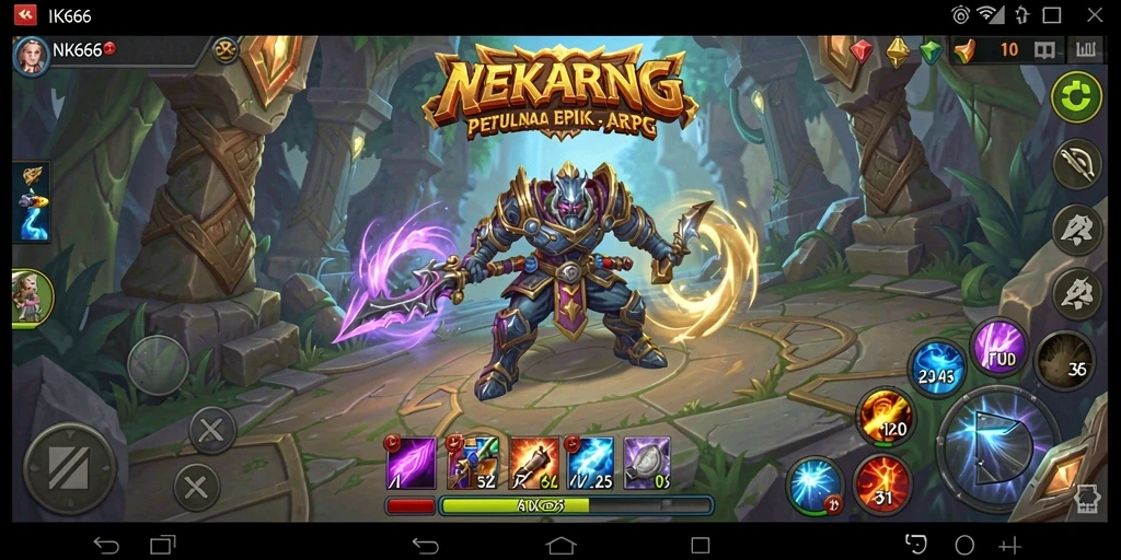 Tangkapan layar gameplay NK666 yang menunjukkan aksi pertempuran mendebarkan.