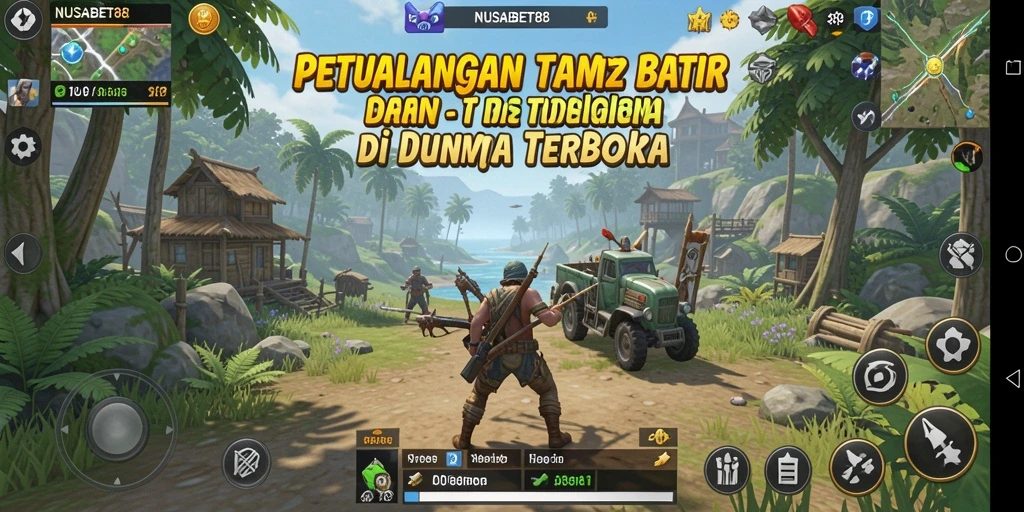 Screenshot gameplay NUSABET88 menampilkan petualangan seru di dunia terbuka.
