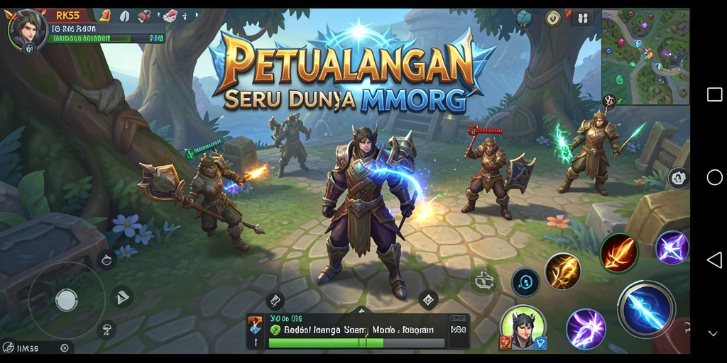 Screenshot gameplay RK55 menampilkan aksi seru dalam petualangan MMORPG.