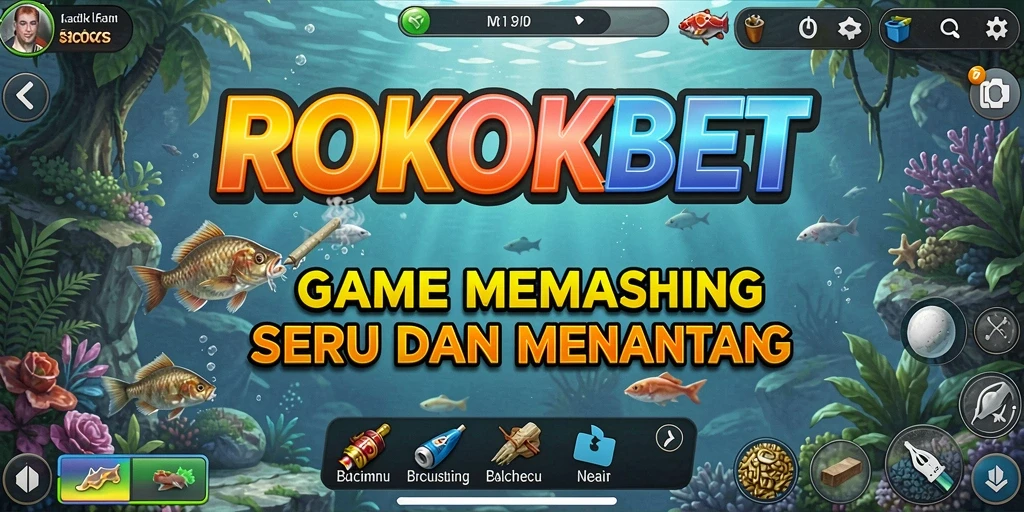 Tampilan gameplay ROKOKBET yang memukau saat memancing.