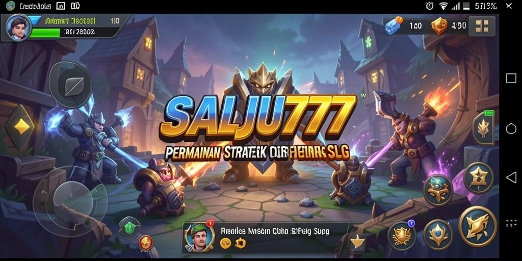 Tangkapan layar dari gameplay SALJU777 yang menampilkan aksi pertempuran strategi.