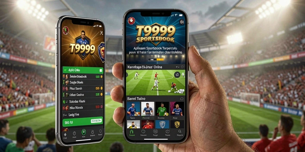 Screenshot T9999 menampilkan antarmuka taruhan olahraga yang menarik.