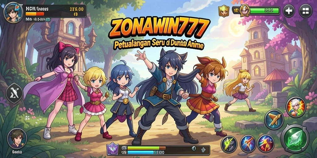 Screenshot gameplay ZONAWIN777 yang menampilkan karakter Anime beraksi.